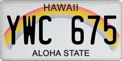 HI license plate YWC675