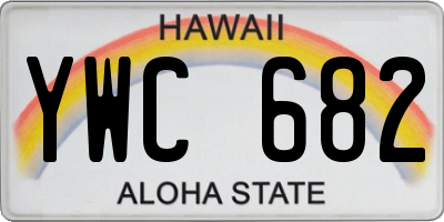 HI license plate YWC682