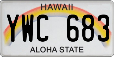 HI license plate YWC683