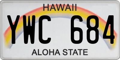 HI license plate YWC684