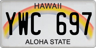 HI license plate YWC697