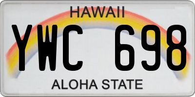 HI license plate YWC698