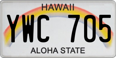 HI license plate YWC705