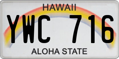 HI license plate YWC716