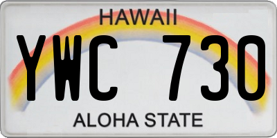 HI license plate YWC730