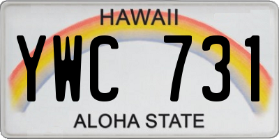 HI license plate YWC731