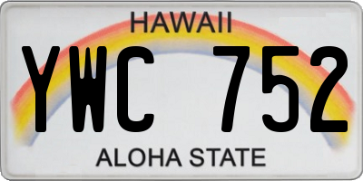HI license plate YWC752