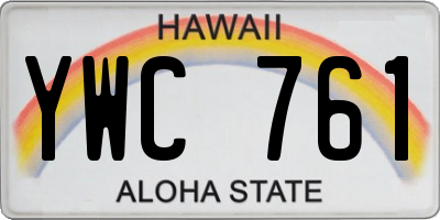 HI license plate YWC761