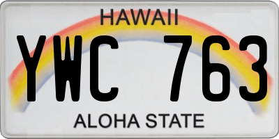HI license plate YWC763