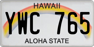 HI license plate YWC765