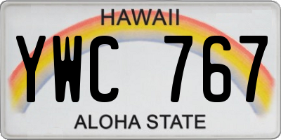 HI license plate YWC767