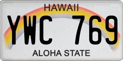 HI license plate YWC769