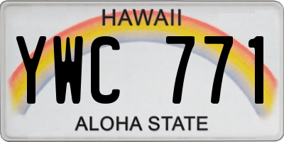 HI license plate YWC771