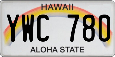 HI license plate YWC780