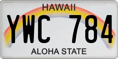 HI license plate YWC784