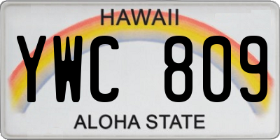 HI license plate YWC809