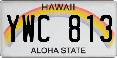 HI license plate YWC813
