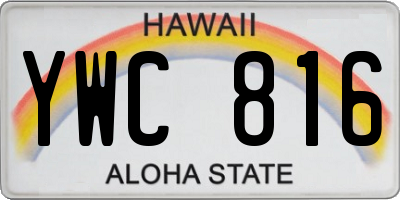 HI license plate YWC816