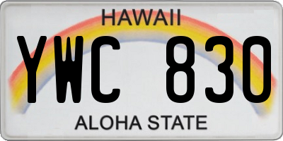 HI license plate YWC830