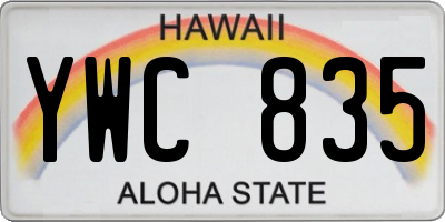 HI license plate YWC835