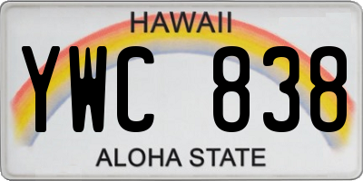 HI license plate YWC838