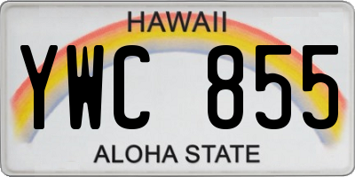 HI license plate YWC855