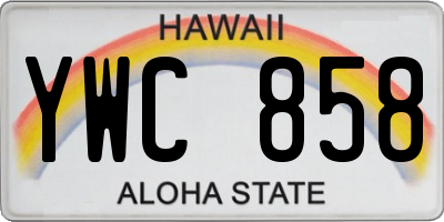 HI license plate YWC858