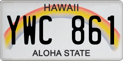 HI license plate YWC861