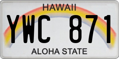 HI license plate YWC871