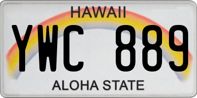 HI license plate YWC889