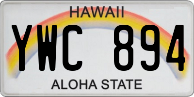 HI license plate YWC894