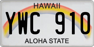 HI license plate YWC910