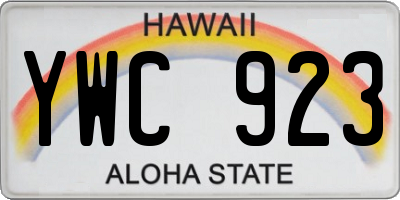 HI license plate YWC923