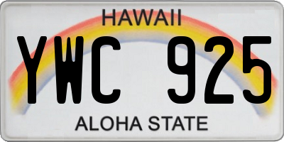 HI license plate YWC925