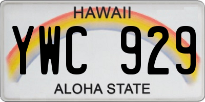 HI license plate YWC929