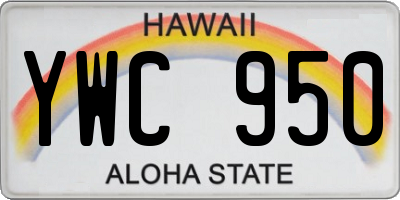 HI license plate YWC950