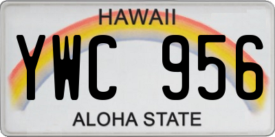 HI license plate YWC956