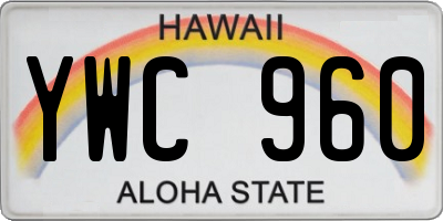 HI license plate YWC960