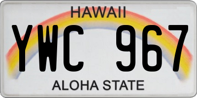 HI license plate YWC967