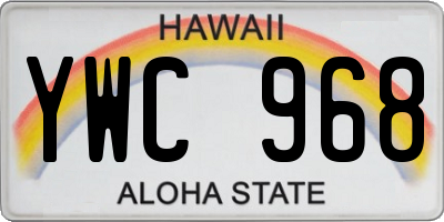 HI license plate YWC968