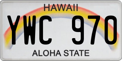 HI license plate YWC970