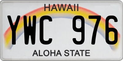 HI license plate YWC976