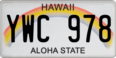 HI license plate YWC978