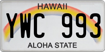 HI license plate YWC993