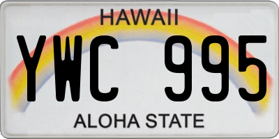 HI license plate YWC995