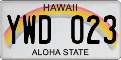 HI license plate YWD023