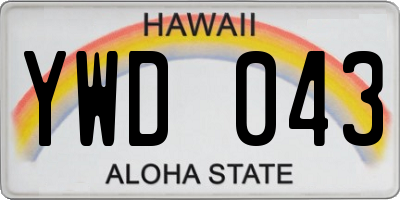 HI license plate YWD043