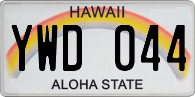 HI license plate YWD044