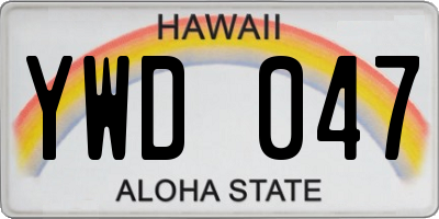 HI license plate YWD047