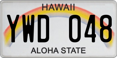 HI license plate YWD048